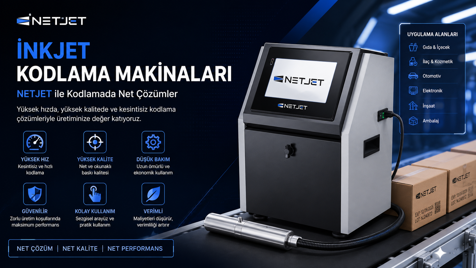 İNKJET MAKİNA MAKİNALARI GENEL ÖZELLİKLERİ